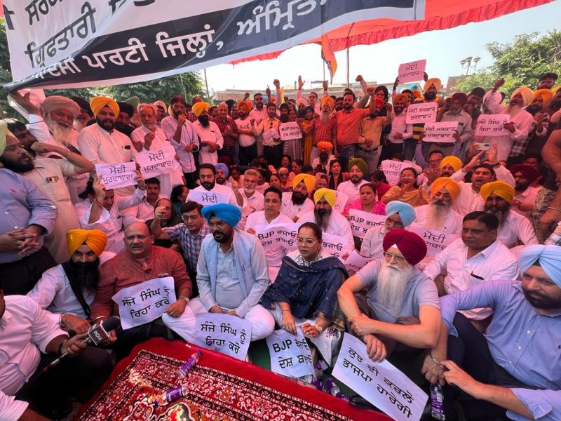 Punjab's AAP Ministers, MLAs & Workers Staged Protest against Sanjay Singh's Arrest