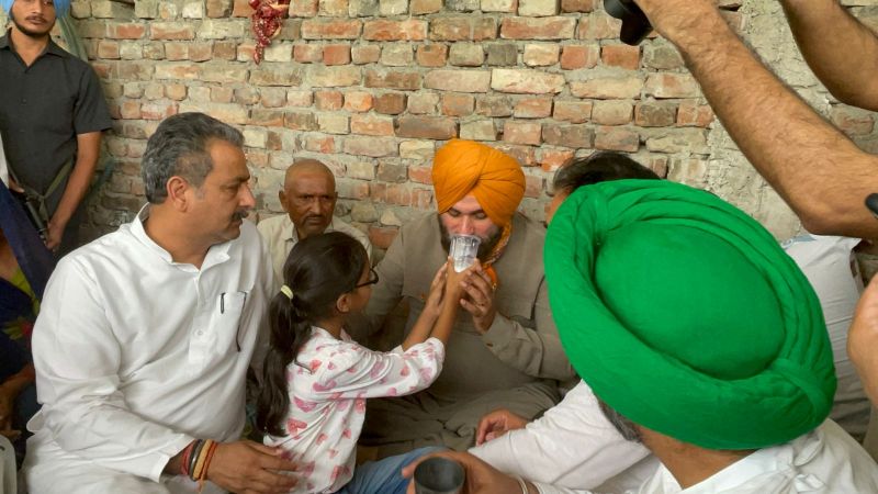 Navjot Singh Sidhu broke his fast today