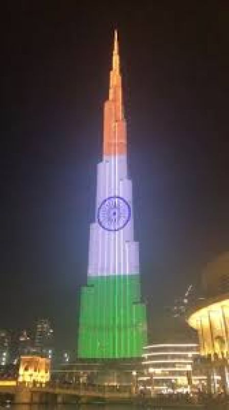 Dubai's Burj Khalifa lights UP In Indian Flag Colours