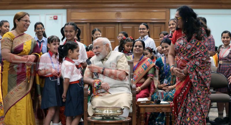 PM Modi Celebrated Rakhi Festival with Children, Talks in Various Issues including Chandrayaan-3
