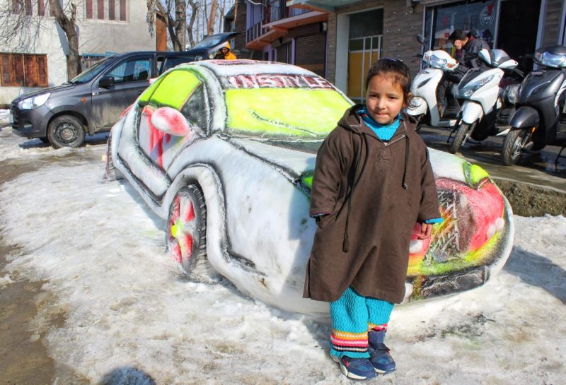 Snow car in Kashmir Picture taken by Firdous Qadri