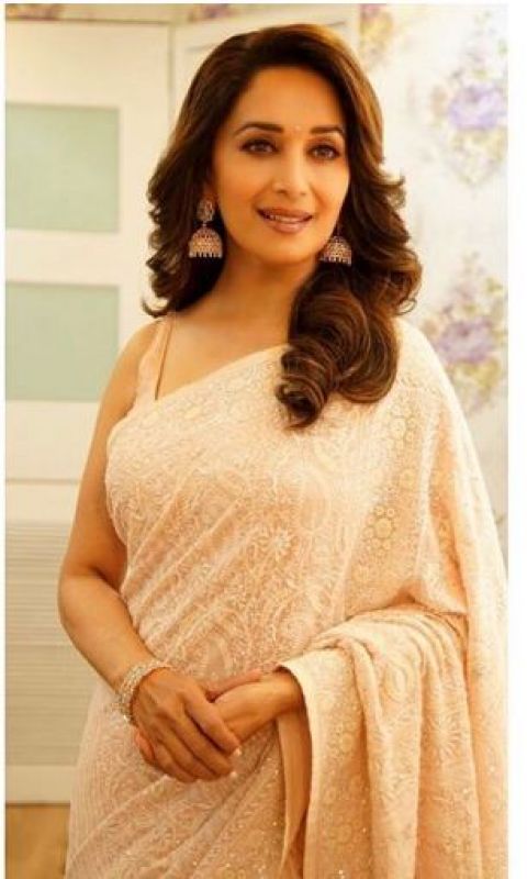 All photos of Madhuri Dixit as she promoted her Marathi film in style