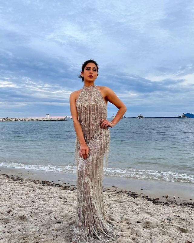 Sara Ali Khan Sprinkles her Glow at Cannes film festival 2023, Wears Dripping Dress 