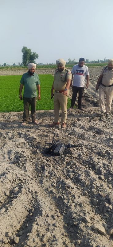 BSF Recovered Drone from Pakistan which fell in the fields of village Rajoke due to technical fault, Search Operation Continues in the Area
