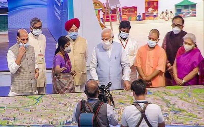 PM MODI VISITS AZADI@75 EXPO IN LUCKNOW 