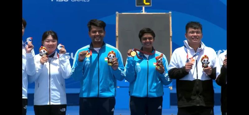 Punjabi University Patiala Archers Achieve Glorious Success at World University Games, Securing a Total of Five Medals, Including One Gold, One Silver, and Three Bronze Medals in Team and Individual Events. World University Games: Punjabi University Patiala archers Aman Saini, Avneet Kaur, Sangampreet Singh Bisla and Tanisha Verma won clinched one gold, one silver and three bronze medals in various team and individual events.
