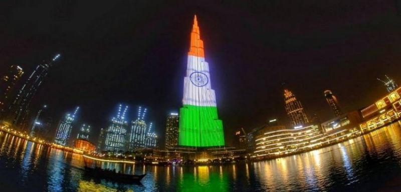 Dubai's Burj Khalifa lights UP In Indian Flag Colours