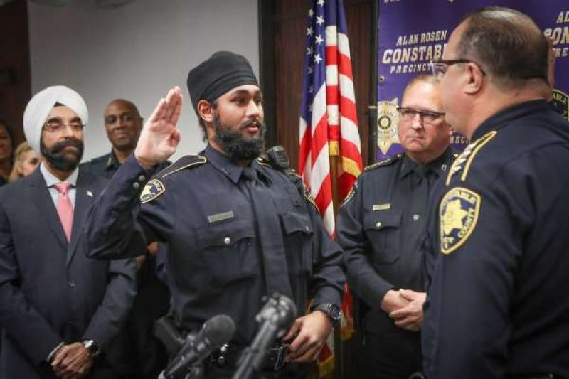 Harris County swears in first Sikh deputy constable
