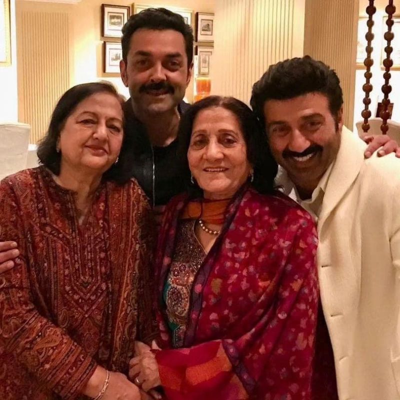 Sunny Deol and Bobby Deol with Mother
