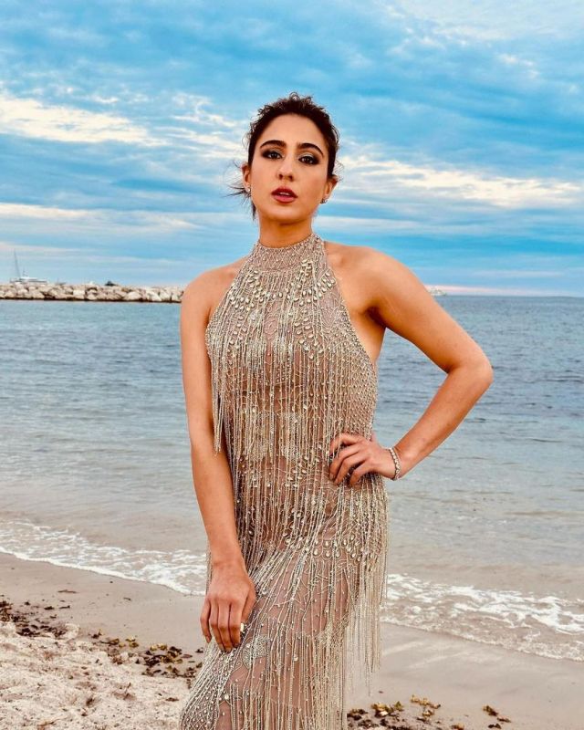 Sara Ali Khan Sprinkles her Glow at Cannes film festival 2023, Wears Dripping Dress 