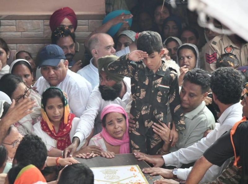 Heartfelt Farewell: Colonel Manpreet Singh's Son Salutes His Martyred Father