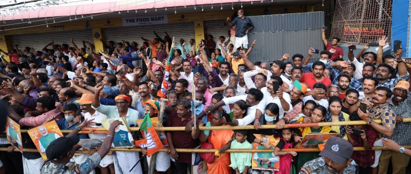 Prime Minister Narendra Modi holds walking roadshow in Kochi, Kerala