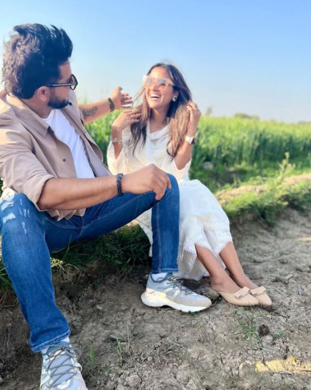 See Pics Cricketer Suresh Raina Visits Wife Priyankas Nanas village for the 1st time