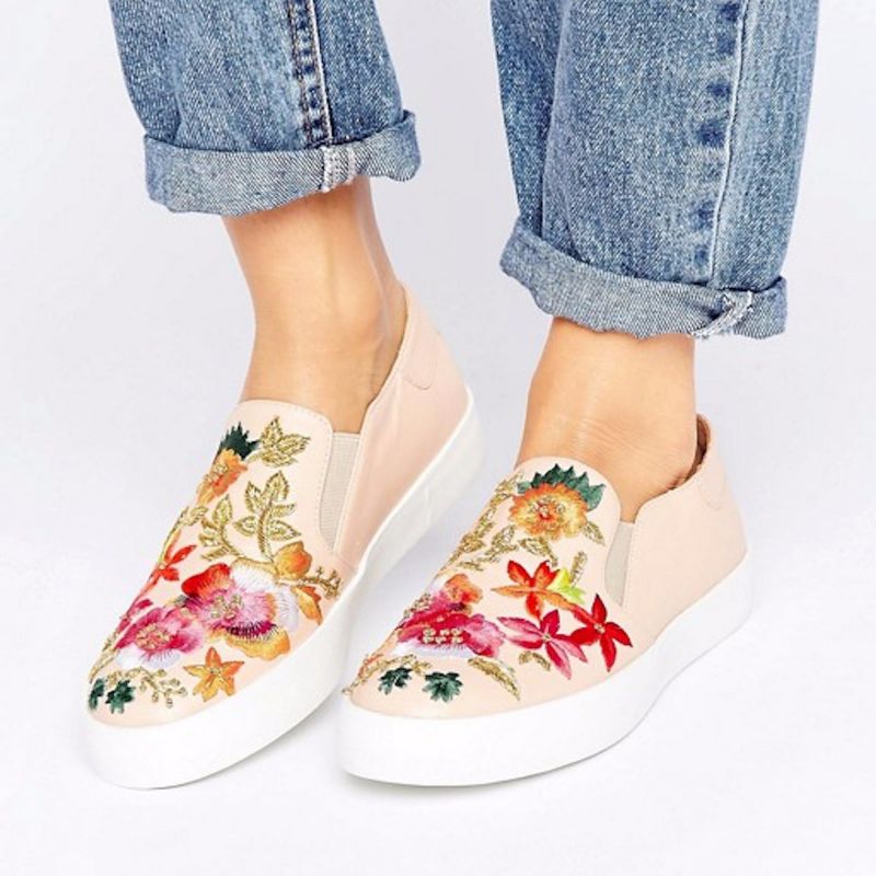 Try These Trendy Embroidered Sneakers

