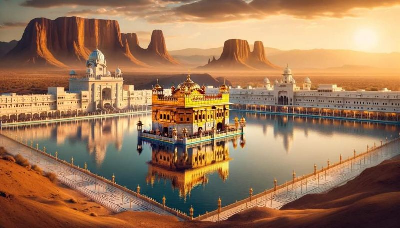 Golden Temple Shines Among the World's Famous Places: A Visual Journey Via AI