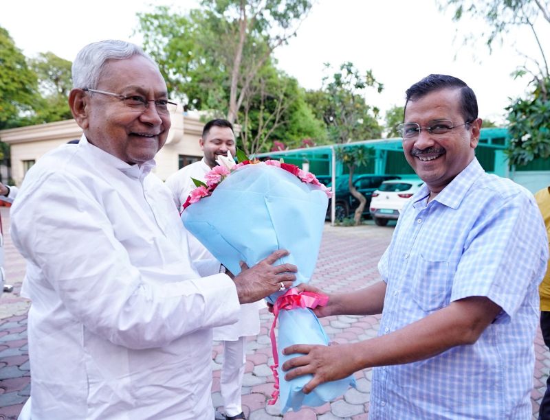 Bihar CM Nitish Kumar & Deputy CM Tejashwi Yadav arrived at Delhi CM Arvind Kejriwal's Residence Yesterday, Discussion held on the current political situation of the country
