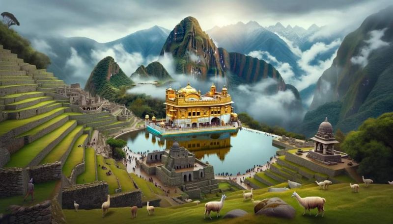 Golden Temple Shines Among the World's Famous Places: A Visual Journey Via AI