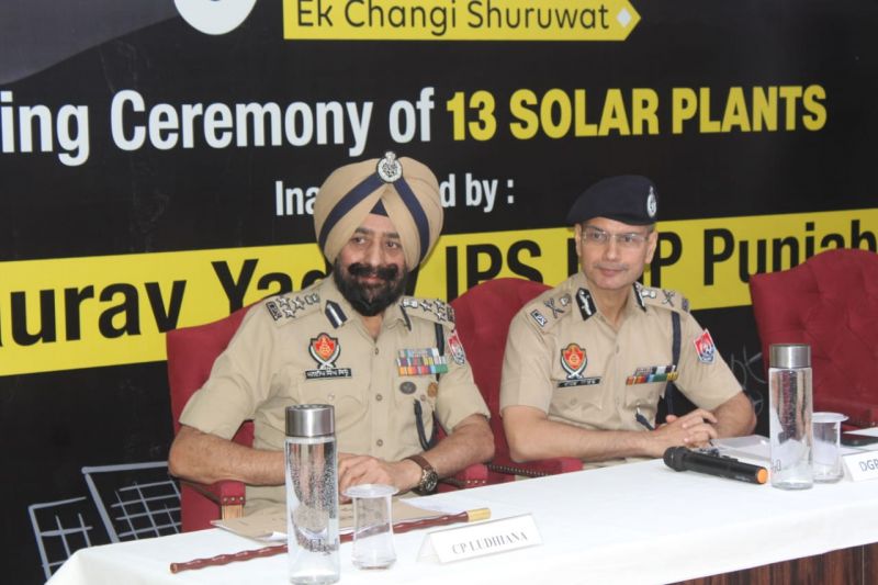 DGP Gaurav Yadav Inaugurates 120 kw Capacity Solar Power Plants in 13 Police Stations of Ludhiana 
