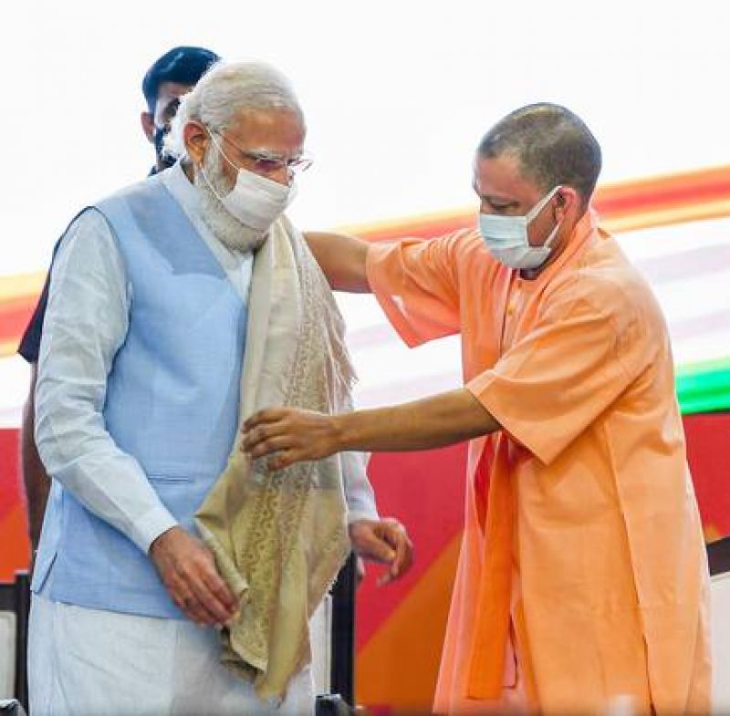 PM MODI VISITS AZADI@75 EXPO IN LUCKNOW 