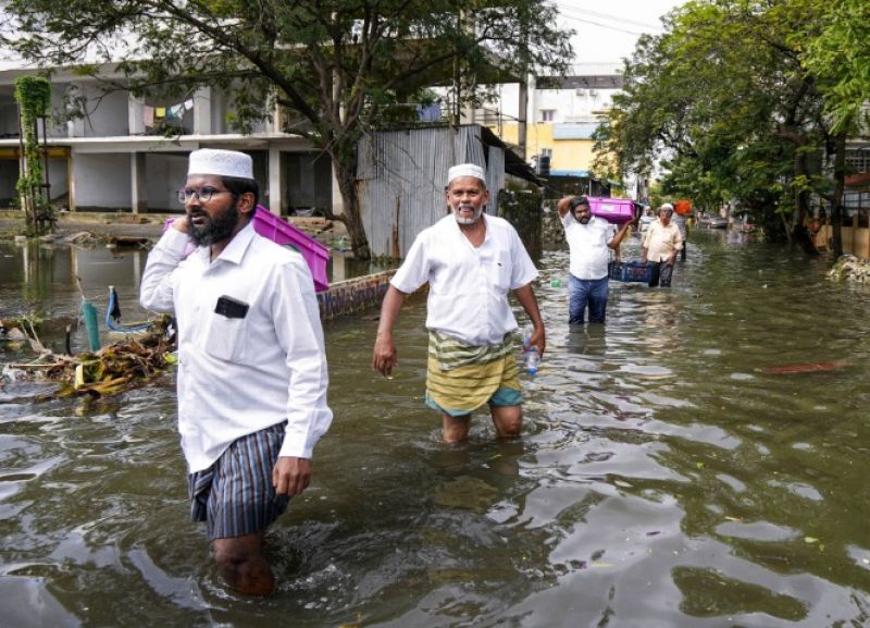Floods Ravage Chennai: Defense Minister Rajnath Singh Conducts Aerial Survey of Affected Areas