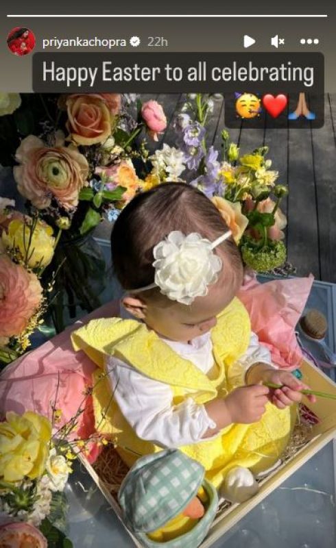 Priyanka Chopra & Daughter Malti Marie Wishes Happy Easter to All