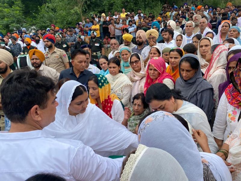 Minister Anmol Gagan Maan Paid Tributes to Martyr Colonel Manpreet Singh & Shared Grief with Family
