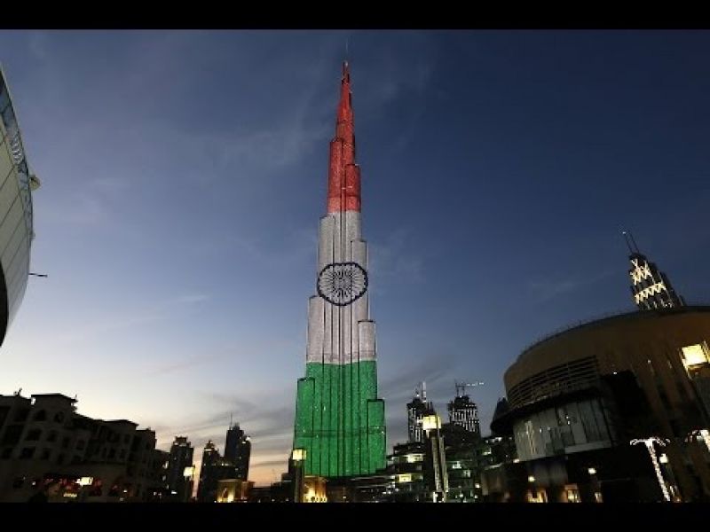 Dubai's Burj Khalifa lights UP In Indian Flag Colours