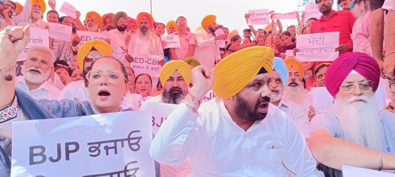 Punjab's AAP Ministers, MLAs & Workers Staged Protest against Sanjay Singh's Arrest