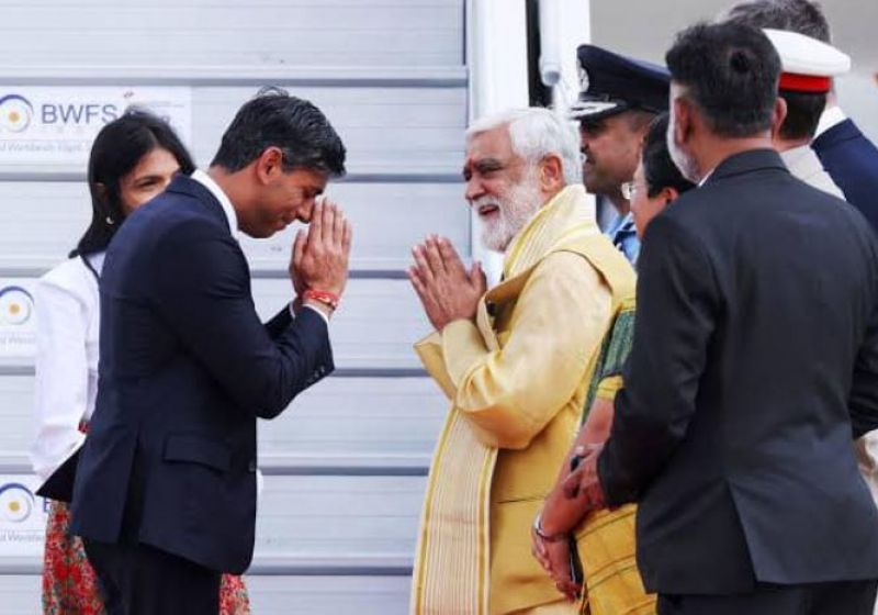 UK PM Rishi Sunak Along with wife Akshata Murthy Reaches New Delhi for G20 Summit