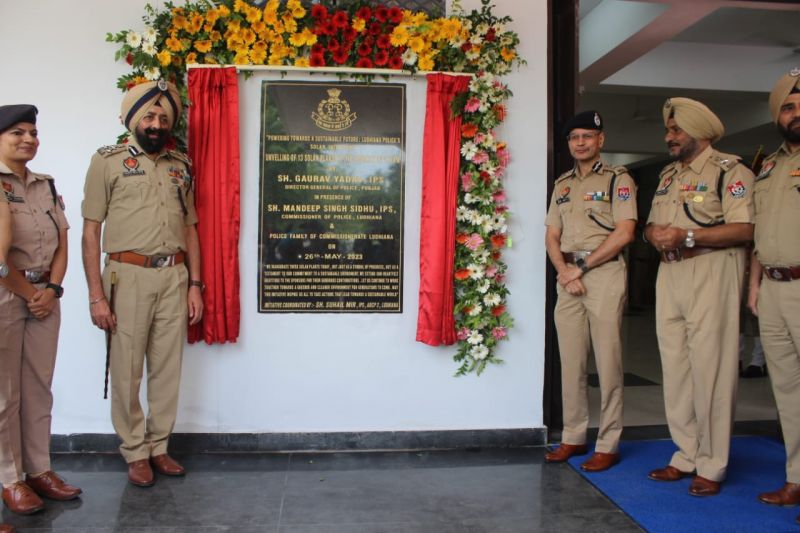 DGP Gaurav Yadav Inaugurates 120 kw Capacity Solar Power Plants in 13 Police Stations of Ludhiana 
