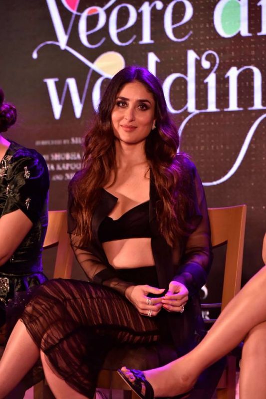 Bollywood Actor Kareena Kapoor During the Music Launch of Their Upcoming Film Veere Di Wedding 