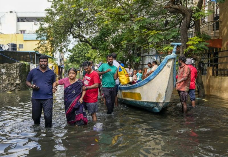 Floods Ravage Chennai: Defense Minister Rajnath Singh Conducts Aerial Survey of Affected Areas