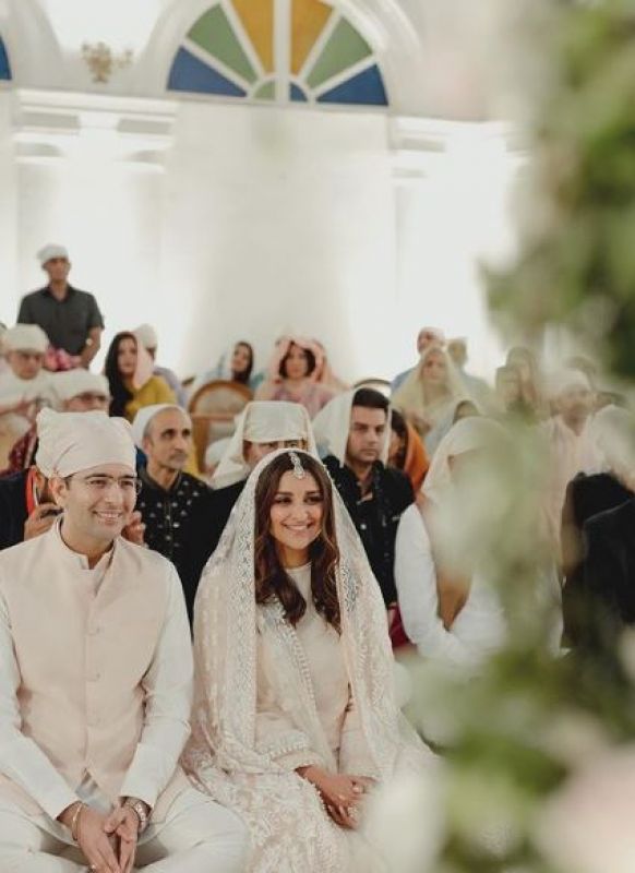 Parineeti Chopra, Raghav Chaddha Seek the Blessings at the Gurudwara on their Engagement ceremony, Akal Takht Sahib Jathedar  Giani Harpreet Singh also attended the ceremony and blessed the couple 
