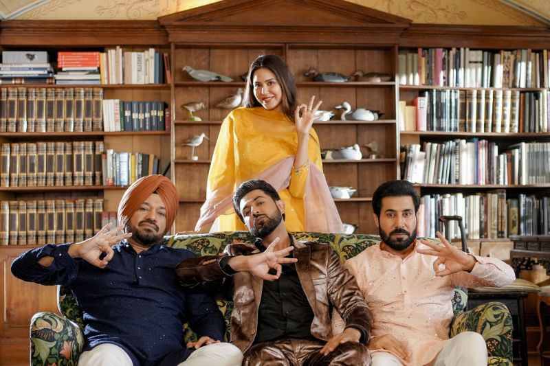 Star Cast of Upcoming Punjabi film 'Carry on Jatta 3' having fun at the Sets