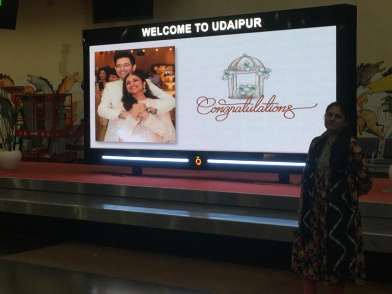 Parineeti Chopra & Raghav Chadha Reached Udaipur; Airport Adorned to Welcome Bride & Groom