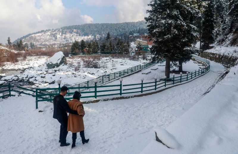 In Pics: Tourists Enjoying in the Enchanting Snowfall Bliss of Kashmir Valley