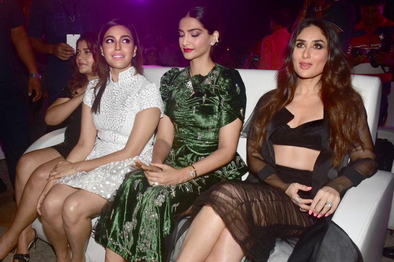 Bollywood Actor Kareena Kapoor,Sonam Kapoor and Swara Bhaskar During the Music Launch of Their Upcoming Film Veere Di Wedding 