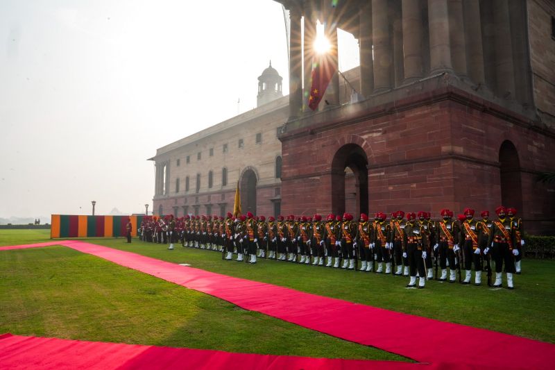 Sri Lanka Army Commander Lieutenant General Vikum Liyanage Inspected Guard of Honor in New Delhi